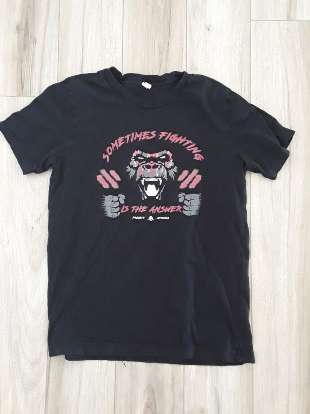 Prim8te Anti-Bully Gorilla Graphic T-Shirt – Size Medium – Black